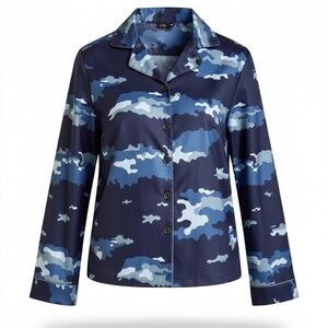 Nautica Navy Blue Long Sleeve Sleep Shirt Size 12